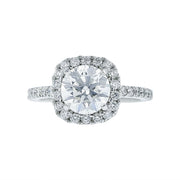 Platinum Brilliant Diamond Halo Engagement Ring