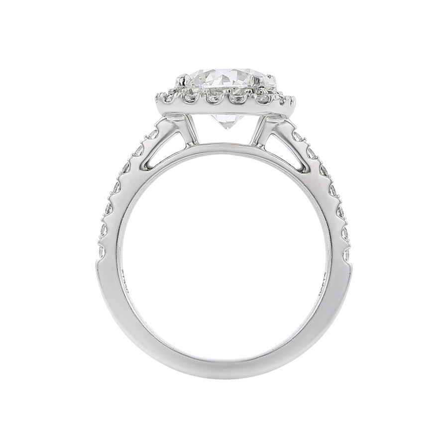 Platinum Brilliant Diamond Halo Engagement Ring