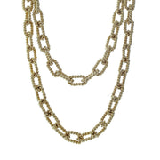 30-Inch 14K Yellow Gold Oval Textured Link Necklace