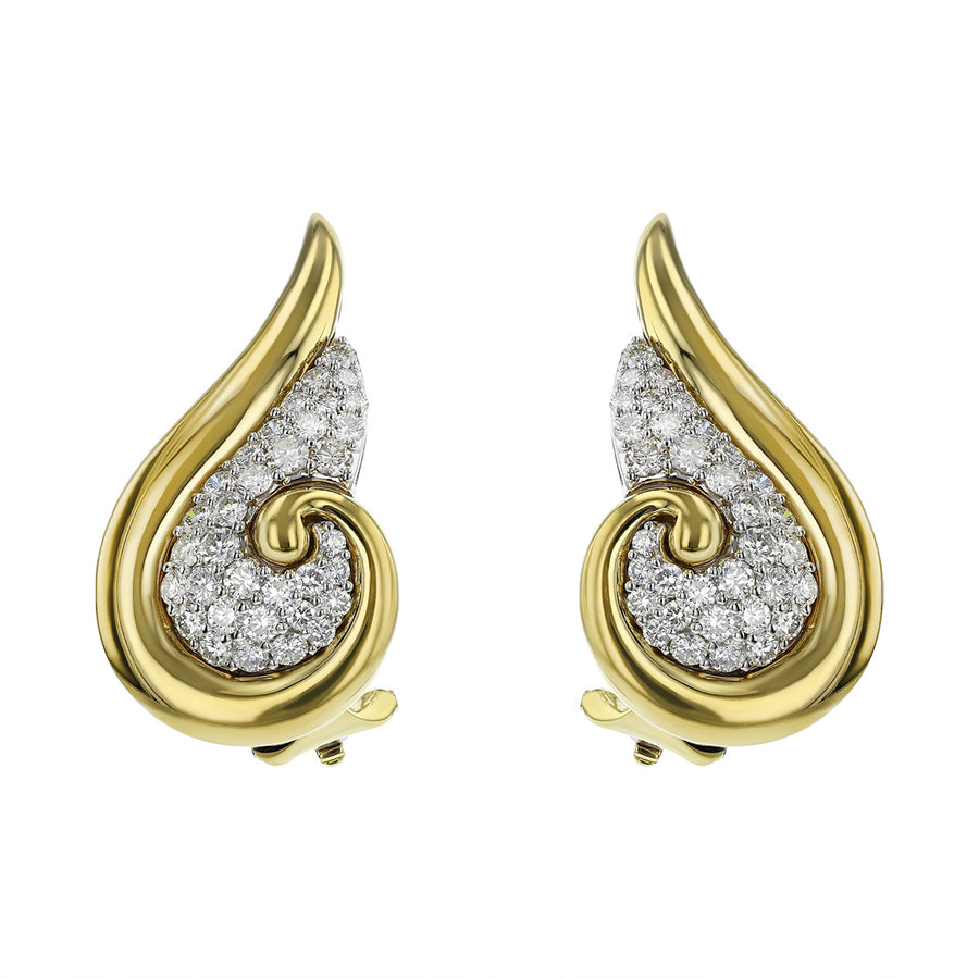 Mark Patterson Swirl Wing Diamond Earrings