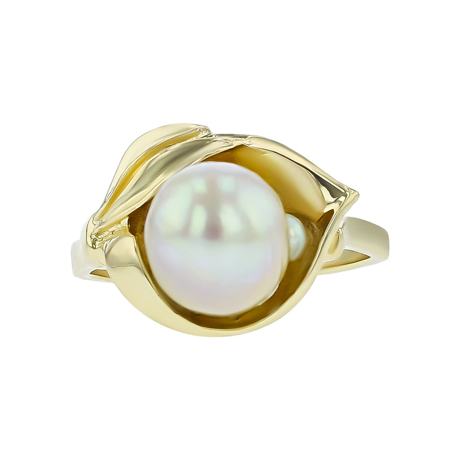 14K Yellow Gold Pearl Ring