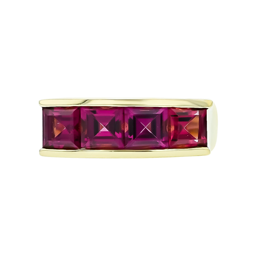 4.00-Carat Rhodolite Garnet Ring in 14K Yellow Gold