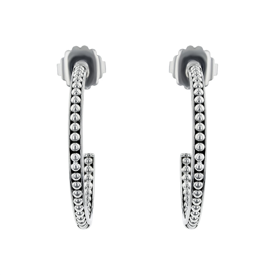 Lagos Caviar Hoop Earrings in Sterling Silver