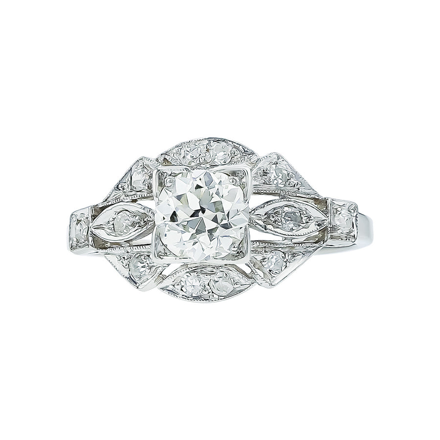 Art Deco Platinum Diamond Engagement Ring