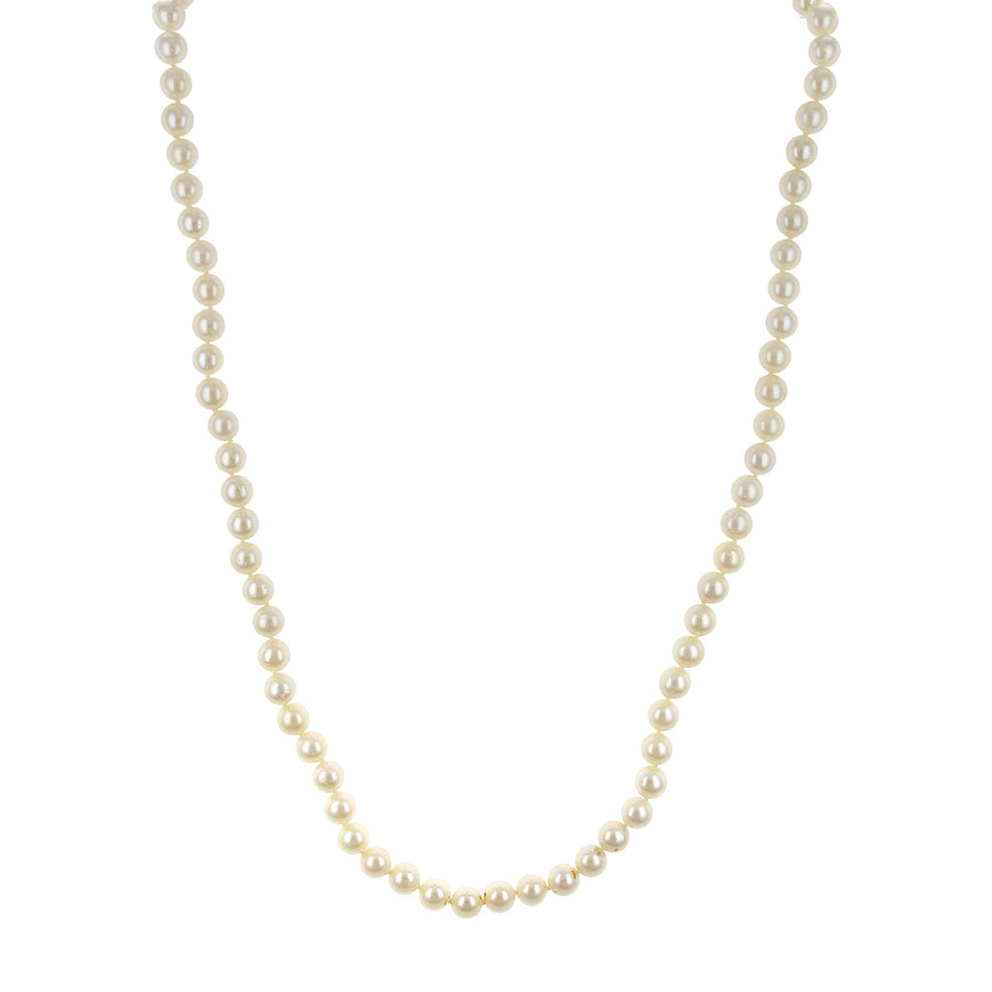 25-Inch Cultured Pearl Strand with 14K Gold Fishhook Clasp
