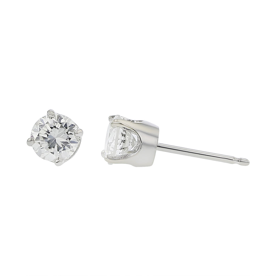 14K White Gold Brilliant Diamond Stud Earrings