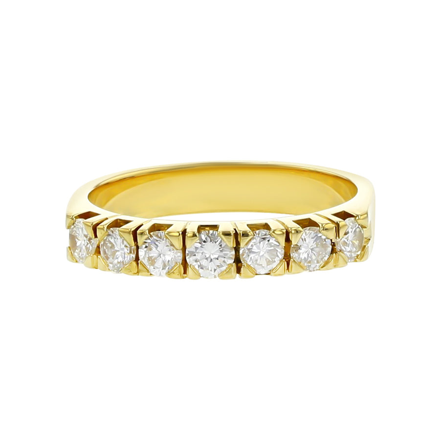 18K Yellow Gold Diamond 7-Stone Wedding Band