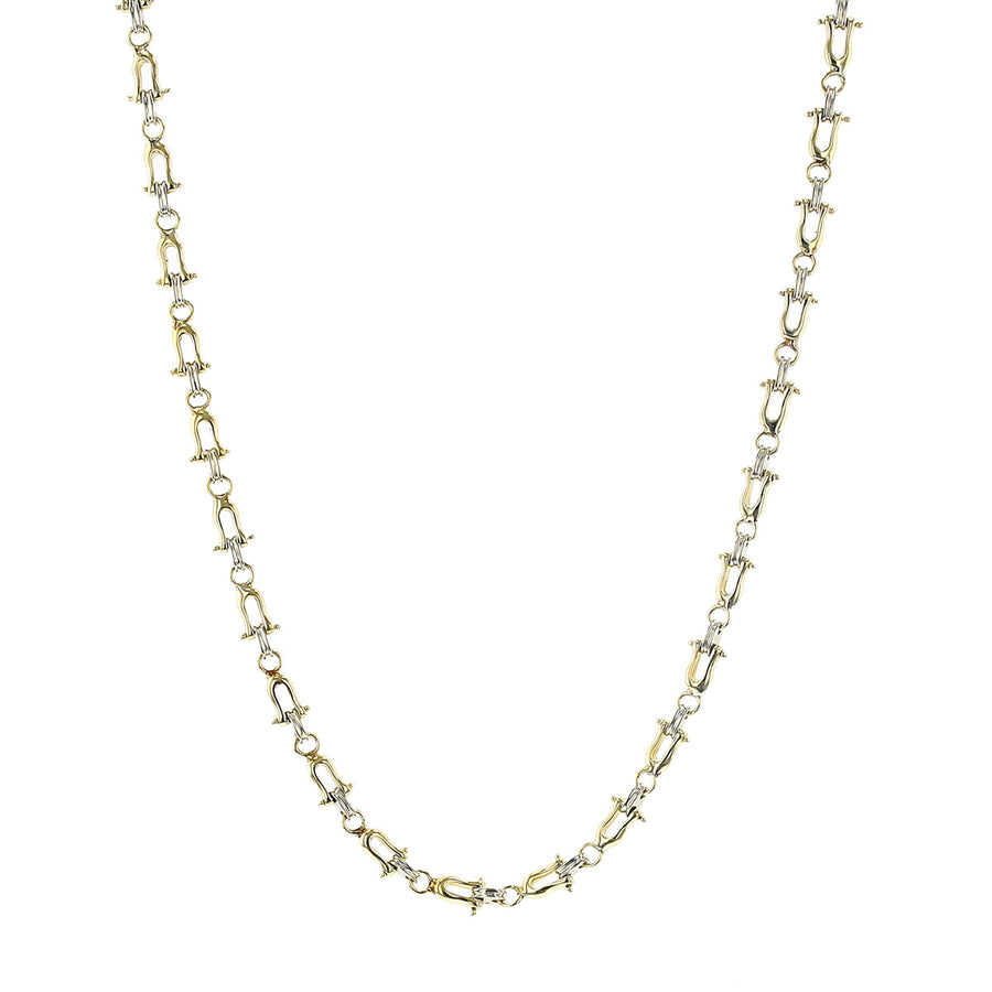 20-Inch 14K Yellow Gold Riveted Link Necklace