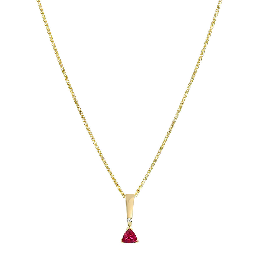 Trillion Pink Tourmaline and Diamond Pendant Necklace