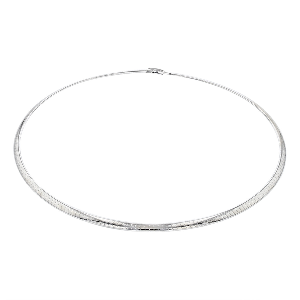 Domed Omega 4mm Wide Reversible Necklace and Bracelet in 14K White or –  Roxx Fine Jewelry