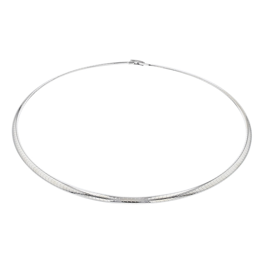 16-Inch 14K White Gold Omega Necklace