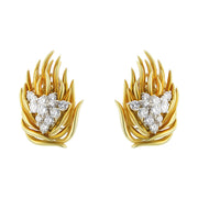 18K Yellow Gold Diamond Earrings
