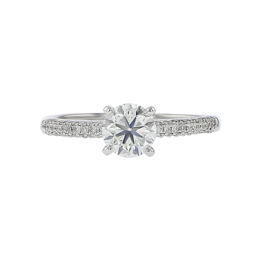 14K White Gold Brilliant Diamond Engagement Ring