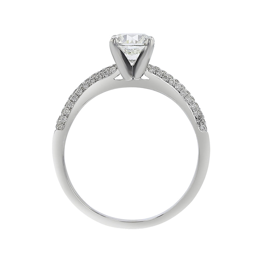14K White Gold Brilliant Diamond Engagement Ring