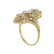 Art Deco 14K Gold European-cut Diamond Ring