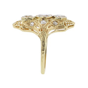 Art Deco 14K Gold European-cut Diamond Ring