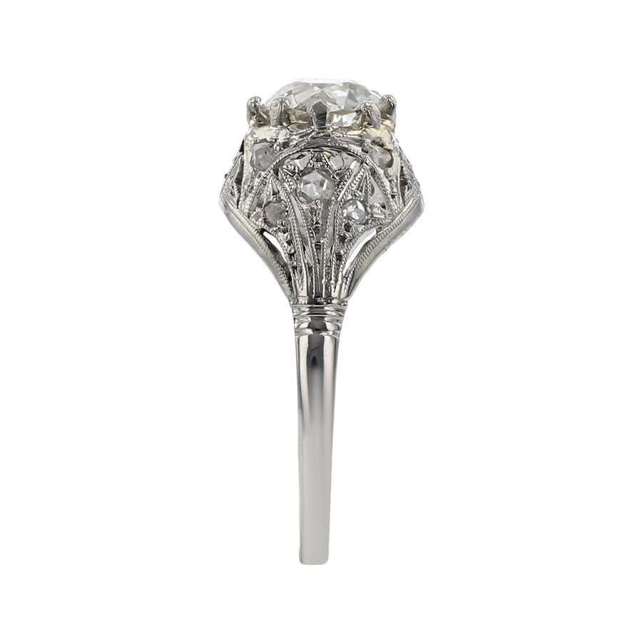 Platinum Old European-cut Diamond Engagement Ring