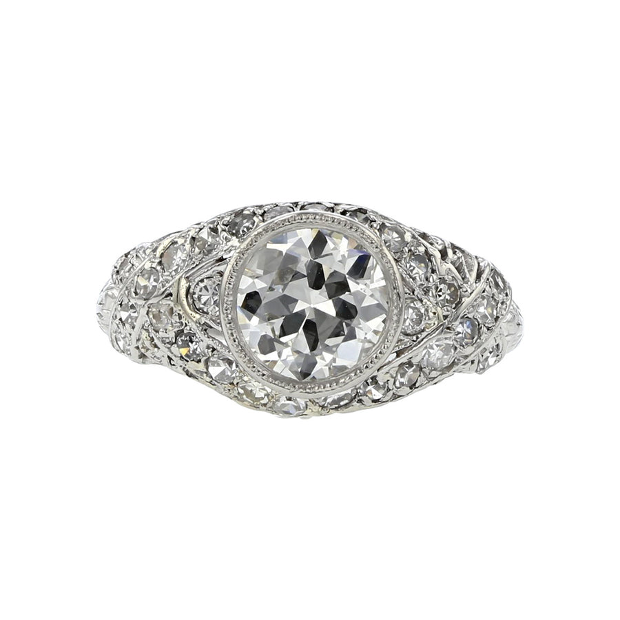 Platinum Bezel-set Brilliant Diamond Engagement Ring