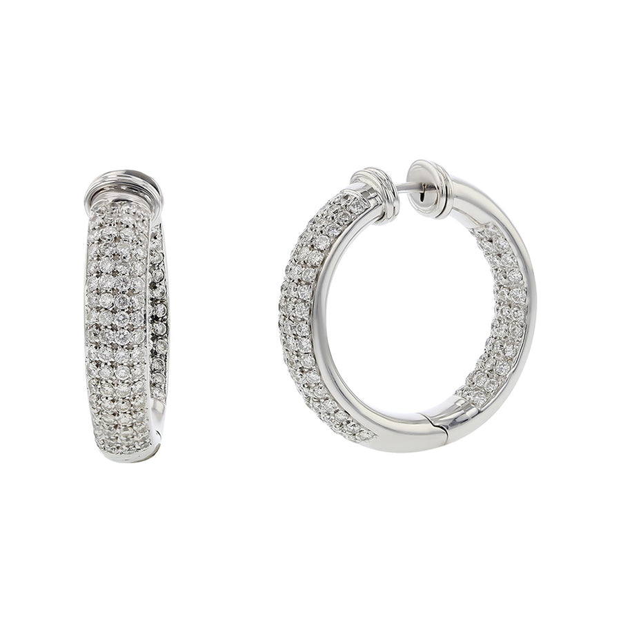 Salavetti 18K Gold Diamond Inside Out Hoop Earrings