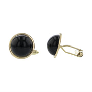 14K Yellow Gold Black Onyx Cuff Links