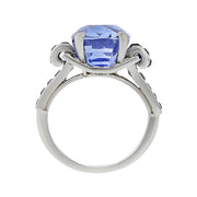 Art Deco Ceylon Blue Sapphire and Diamond Ring