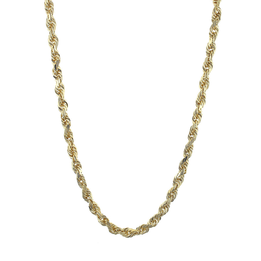 24-Inch 14K Yellow Gold Solid Rope Chain Necklace
