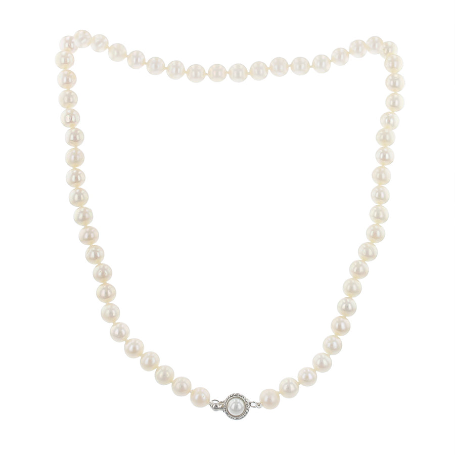 16-Inch Cultured Pearl Strand with Sterling Silver