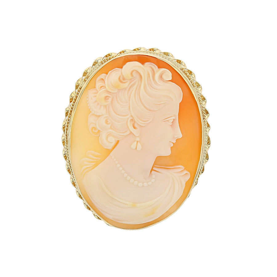Mid-Century 14K Yellow Gold Cameo Pin