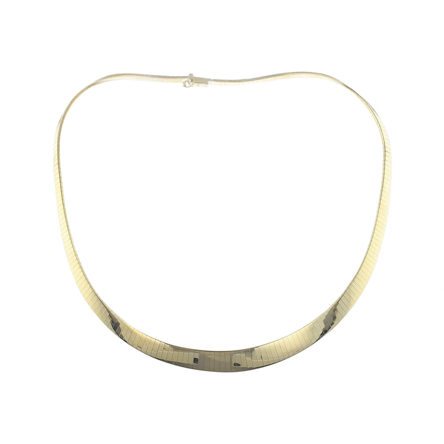 16-Inch 14K Yellow Gold Tapered Omega Necklace