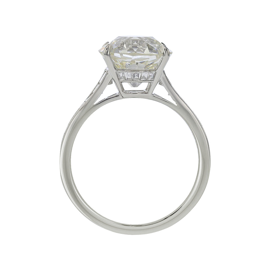 Platinum 4.31-Carat European-cut Diamond Ring