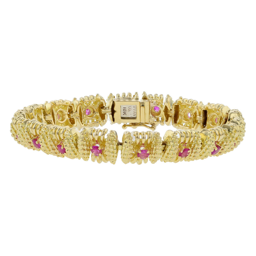 Tiffany Pink Sapphire Bracelet in 18K Gold