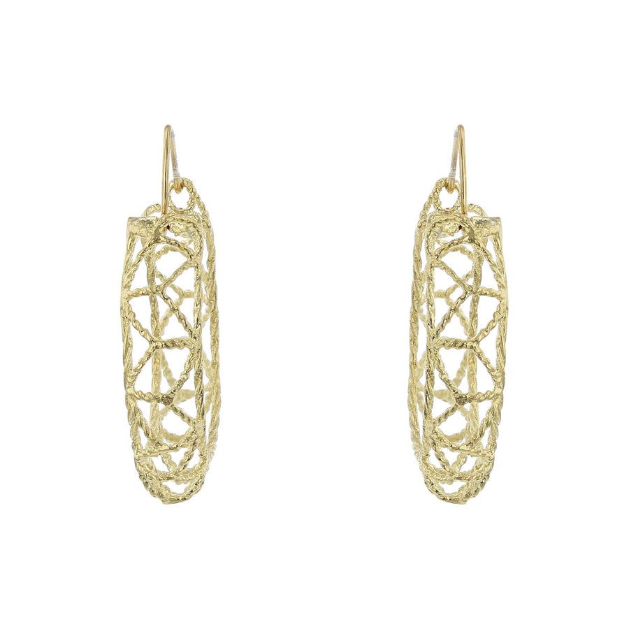 14K Yellow Gold Wire Hoop Earrings