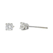 14K White Gold Diamond 4-Prong Stud Earrings