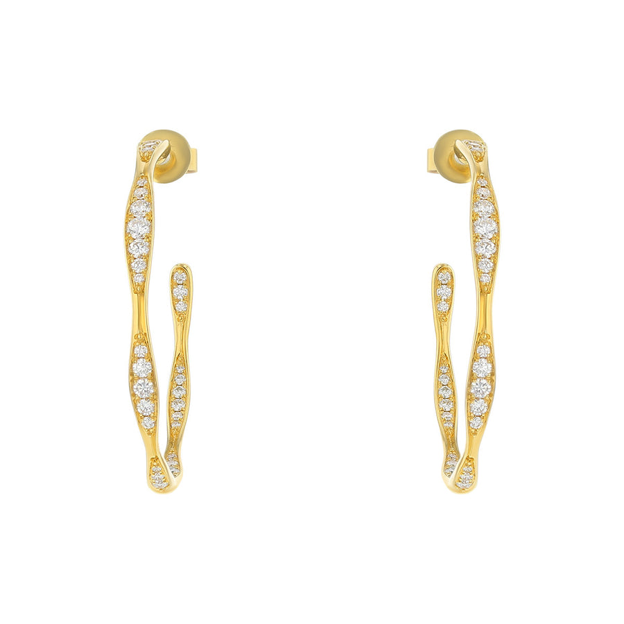 Maria Canale 18K Gold Diamond Inside-Out Hoop Earrings
