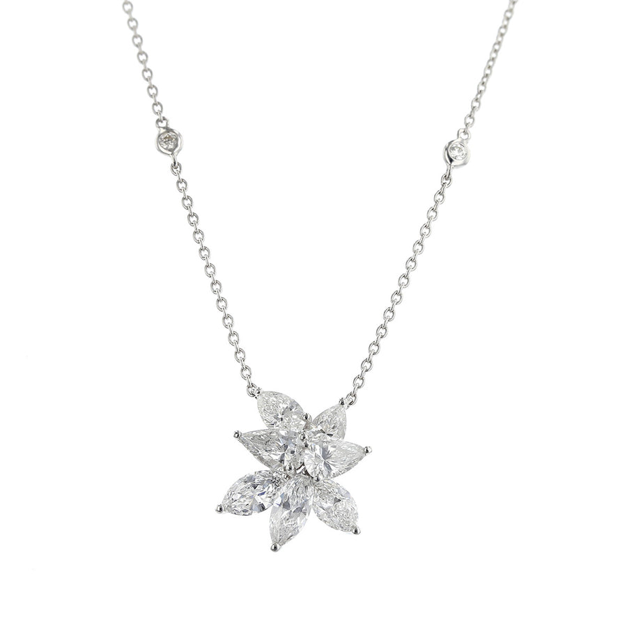 Salavetti 18K White Gold Diamond Brillante Necklace