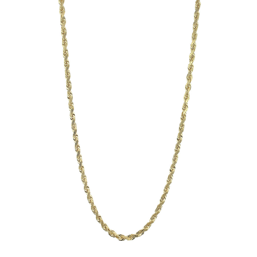 32-Inch 14K Gold 3.8mm Diamond Cut Rope Chain