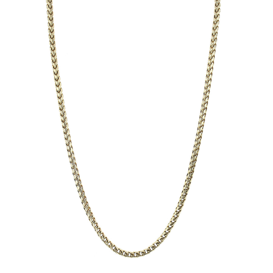 24-Inch 14K Yellow Gold 4mm Wide Box Link Necklace