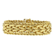 14K Yellow Gold Twist Rope and Fancy Link Bracelet