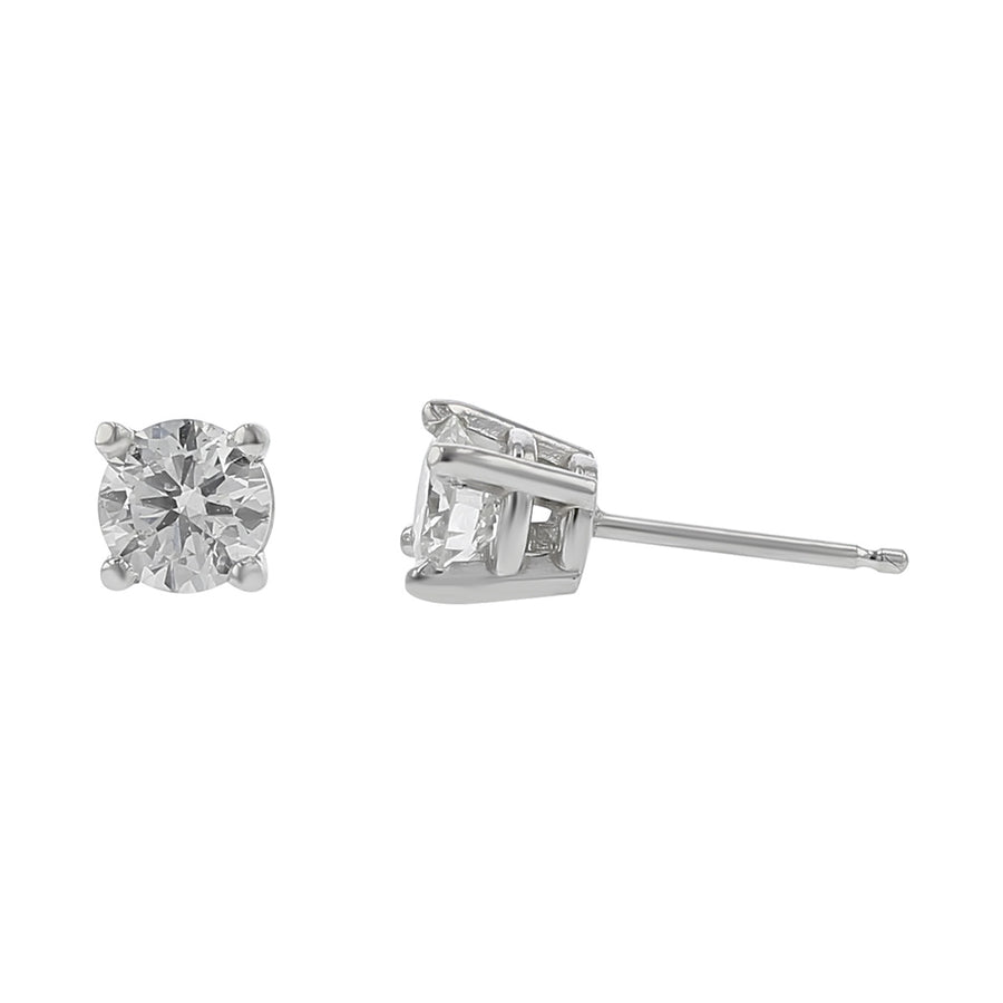 14K White Gold Brilliant Diamond Stud Earrings