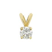 14K Yellow Gold Brilliant Diamond Solitaire Pendant