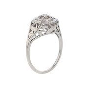 Art Deco 14K White Gold Diamond Solitaire Ring