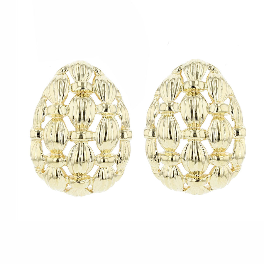 14K Yellow Gold Woven Detailed Earrings