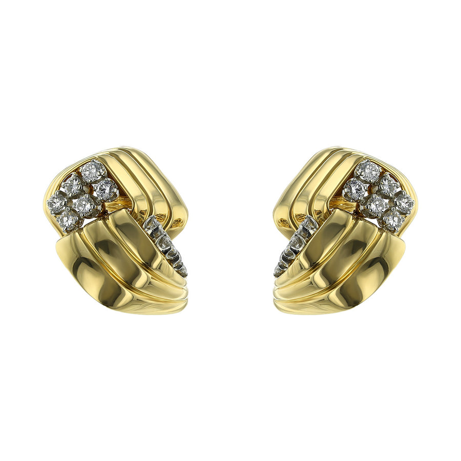 Tiffany 1.50-Carat 18K Gold Diamond Clip-on Earrings