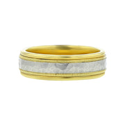 18K Yellow Gold and Platinum Wedding Band