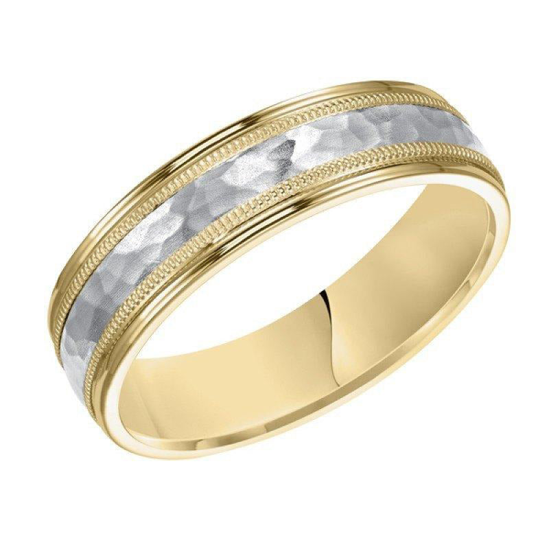 18K Yellow Gold and Platinum Wedding Band
