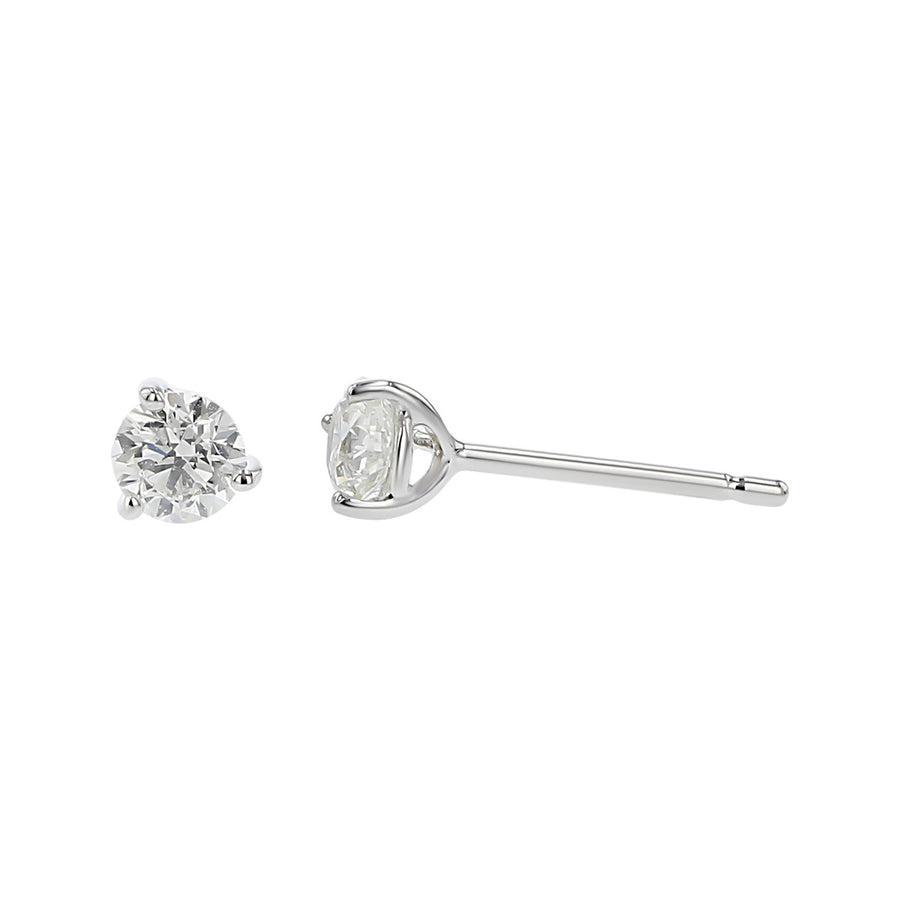 18K White Gold Brilliant Diamond Stud Earrings