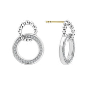 Double Circle Diamond Caviar Earrings