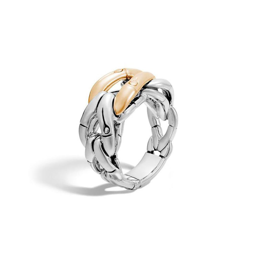 Bamboo Gold and Silver Woven Ring