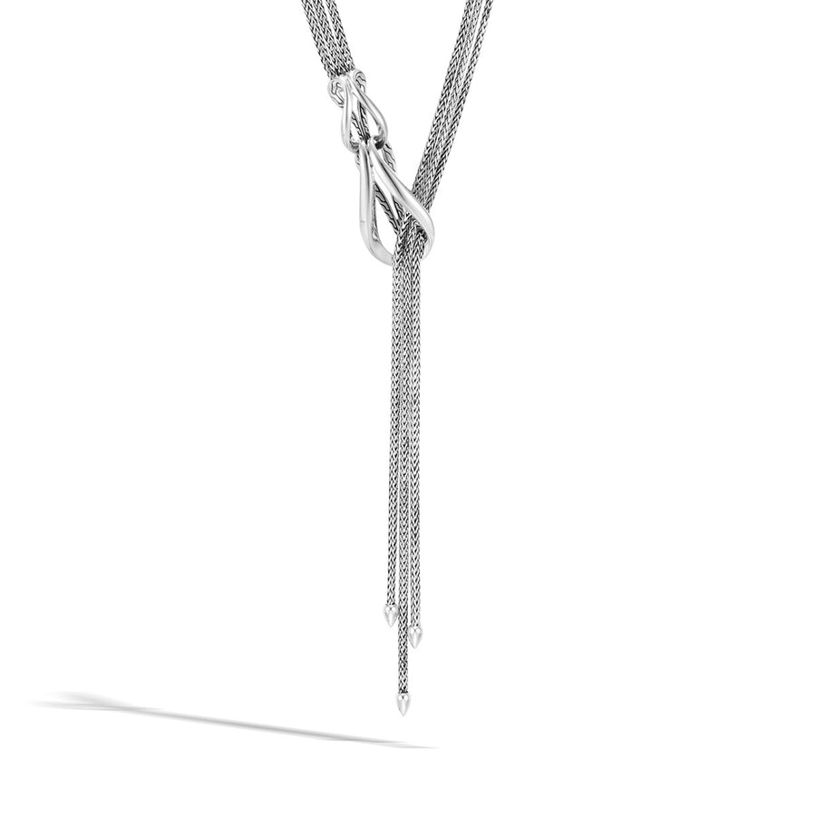 Asli Classic Chain Link Silver Mini Chain Lariat Necklace
