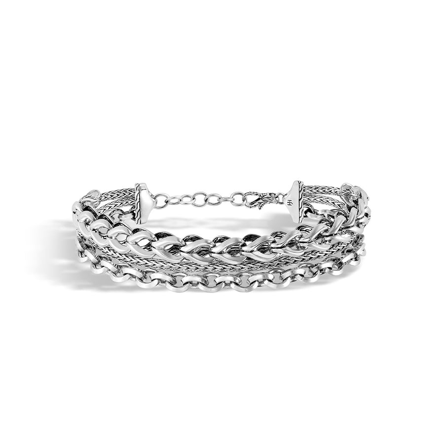 Asli Classic Chain Link Silver Triple Row Bracelet